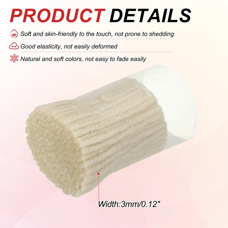 6 Rolls Latch Hook Yarn, 3mm White Latch Hook Kit Yarn Precut Hook Rugs Making