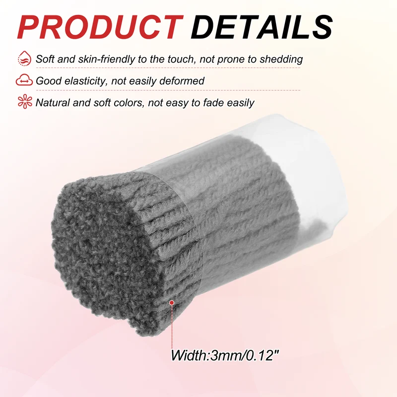 6 Rolls Latch Hook Yarn, 3mm Gray Latch Hook Kit Yarn Precut Hook Rugs Making