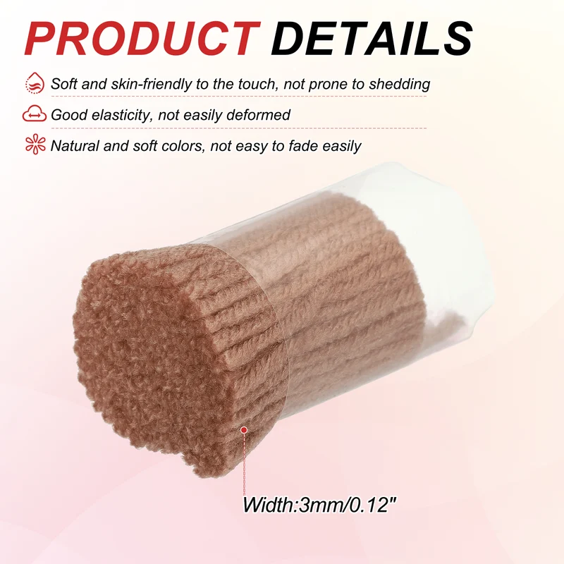 6 Rolls Latch Hook Yarn, 3mm Beige Latch Hook Kit Yarn Precut Hook Rugs Making