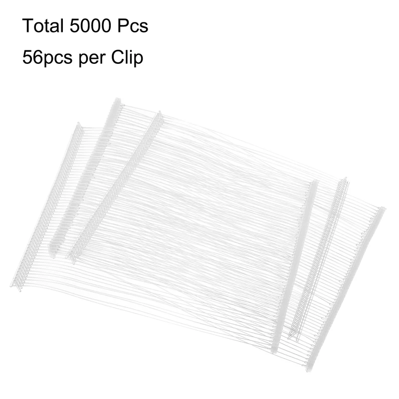 5000pcs 125mm Tag Pins Tagging Barbs Fasteners Tag Attachments for Clothes Clear
