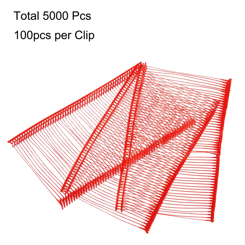 5000pcs 50mm Tag Pins Tagging Barbs Fasteners Tag Attachments for Clothes Red