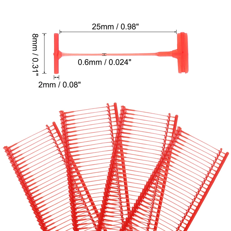 5000pcs 25mm Tag Pins Tagging Barbs Fasteners Tag Attachments for Clothes Red