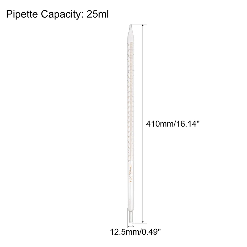 Graduated Dropper Pipettes 25ml Borosilicate Glass Pipette Clear