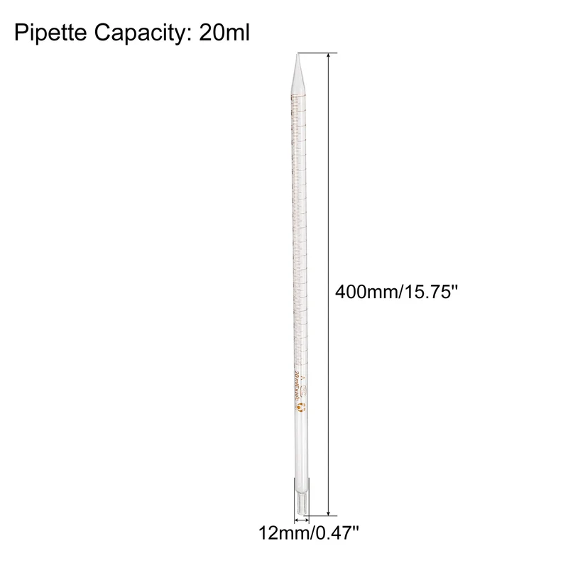 Graduated Dropper Pipettes 20ml Borosilicate Glass Pipette Clear