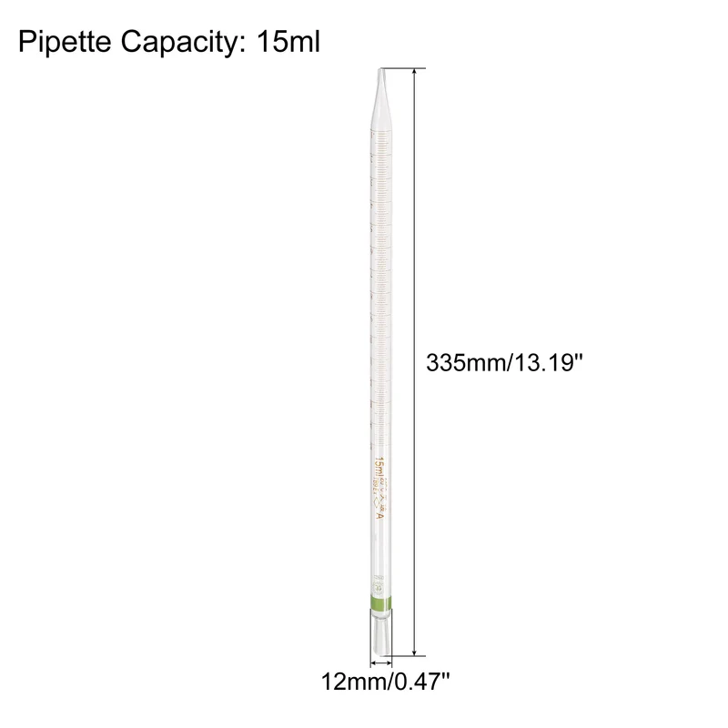Graduated Dropper Pipettes 15ml Borosilicate Glass Pipette Clear