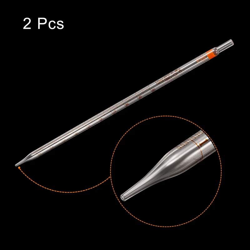 Graduated Dropper Pipettes, 2 Pcs 10ml Borosilicate Glass Pipette, Clear