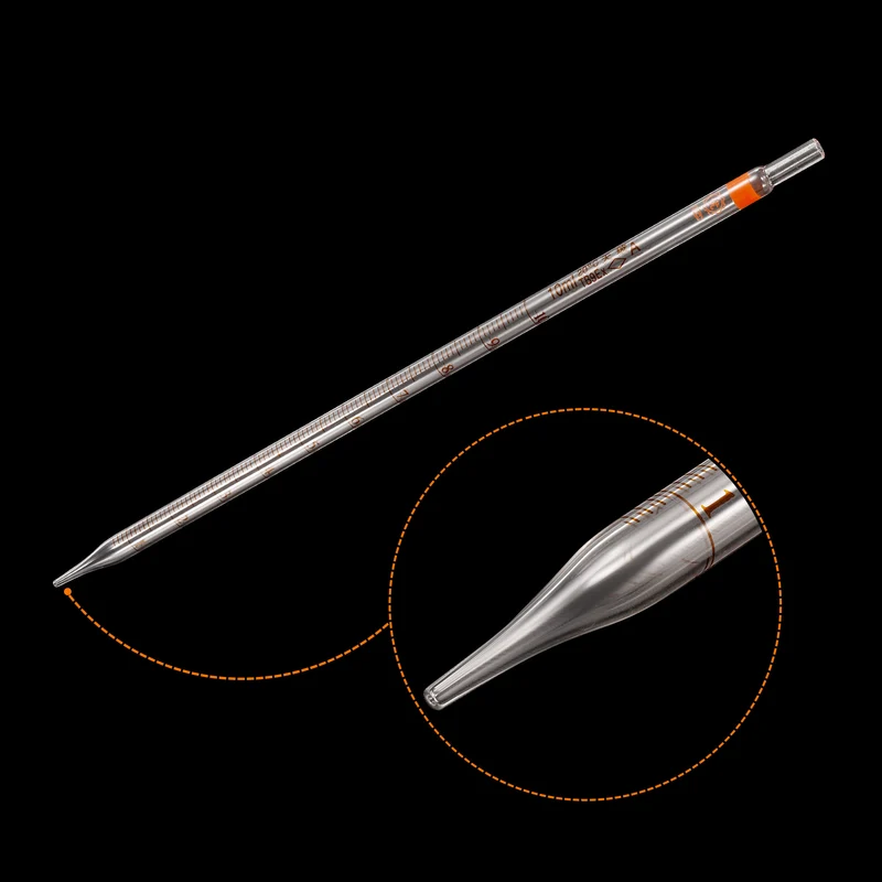 Graduated Dropper Pipettes, 1 Pcs 10ml Reusable Borosilicate Glass Pipette for Transfer Liquid for Laboratory, Chemistry, Clear