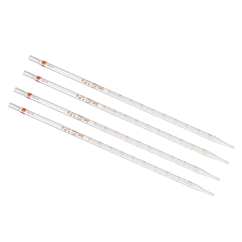 4 Pcs Graduated Dropper Pipettes 5ml Borosilicate Glass Pipette Clear