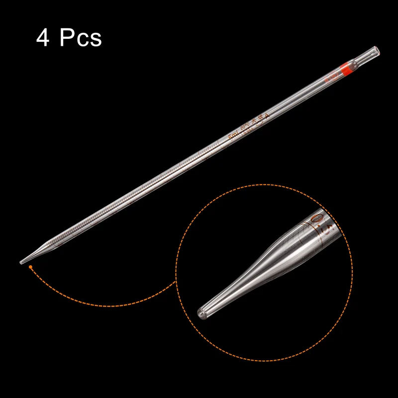 4 Pcs Graduated Dropper Pipettes 5ml Borosilicate Glass Pipette Clear