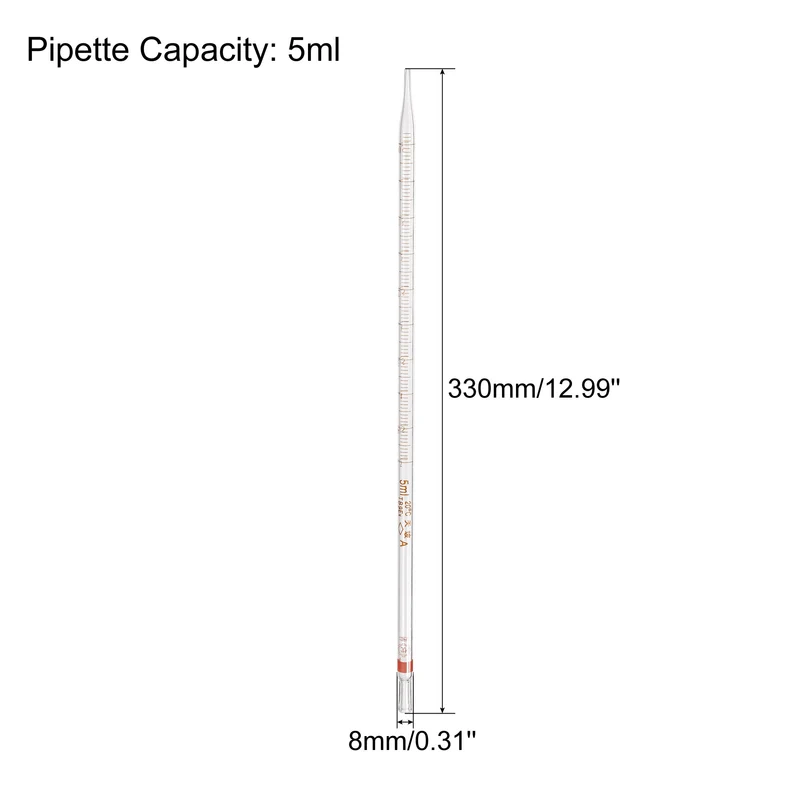 Graduated Dropper Pipettes 5ml Borosilicate Glass Pipette Clear