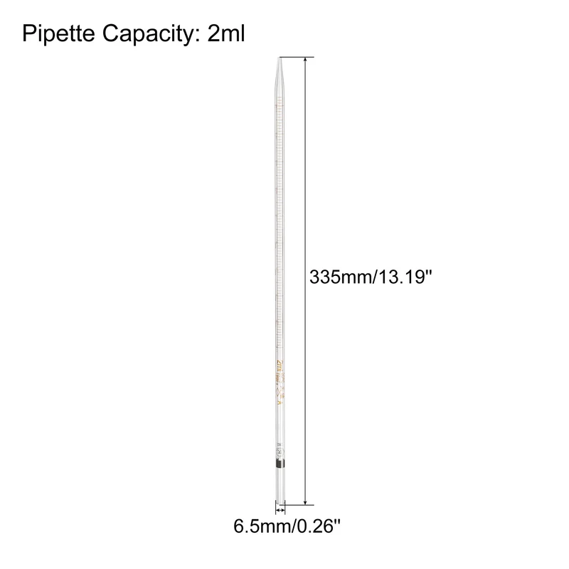 Graduated Dropper Pipettes 2ml Borosilicate Glass Pipette Clear