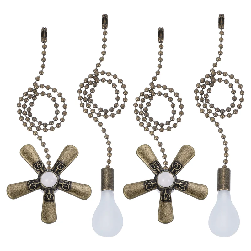 13 Inch Ceiling Fan Pull Chain Sets, 4 Pcs Fan Chain Extender, Bronzy