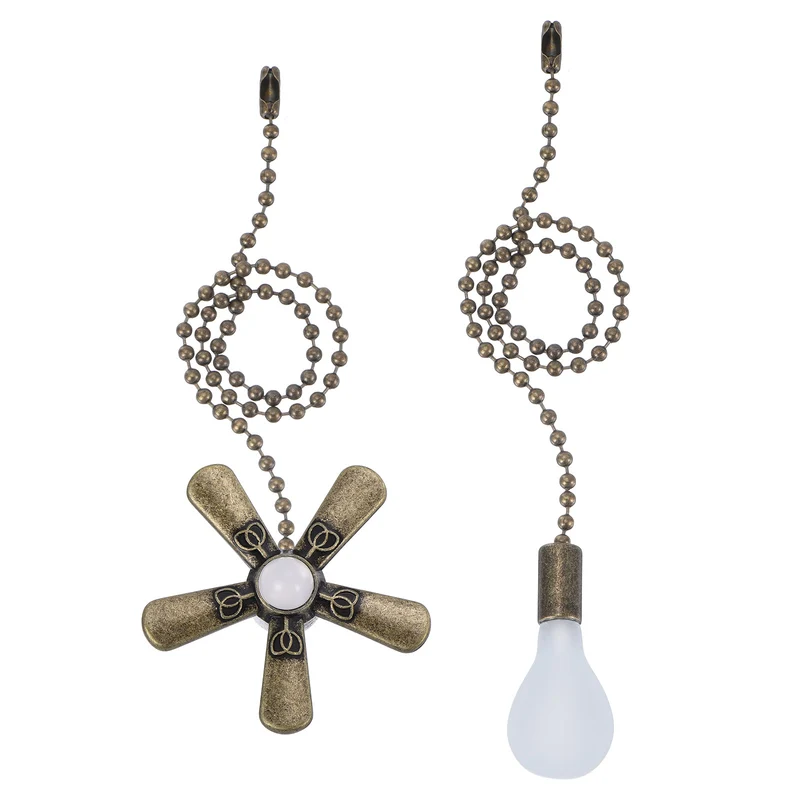 13 Inch Ceiling Fan Pull Chain Sets, 2 Pcs Fan Chain Extender, Bronzy