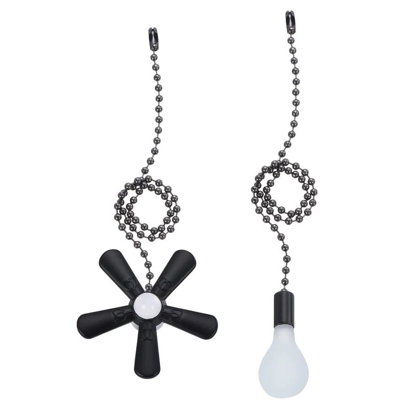 13 Inch Ceiling Fan Pull Chain Sets, 2 Pcs Fan Chains Extender, Black