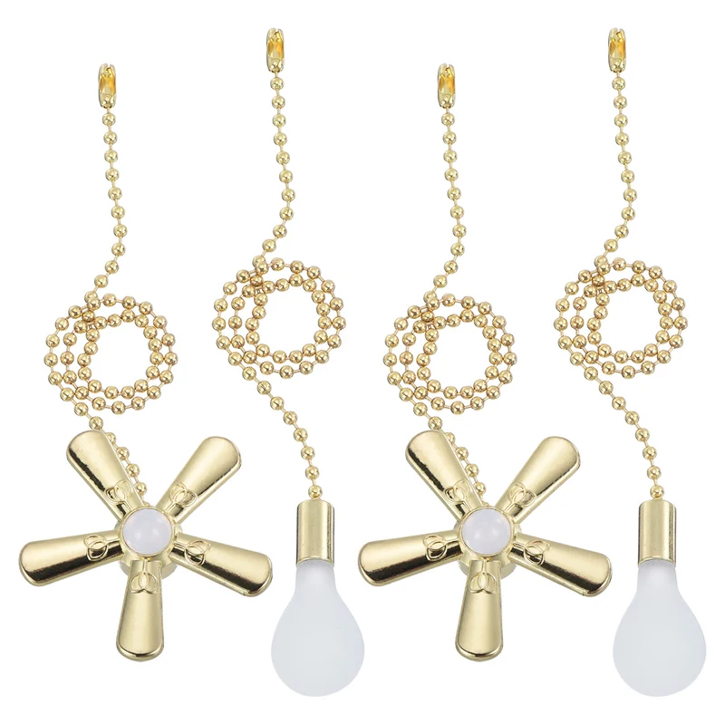 13 Inch Ceiling Fan Pull Chain Sets, 4 Pcs Fan Chain Extender, Gold