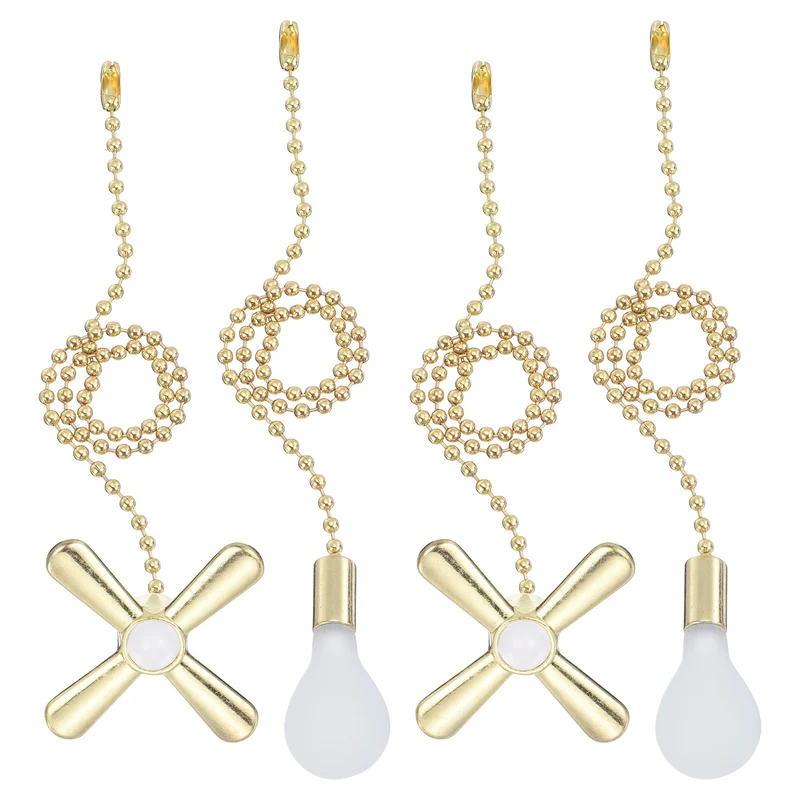 13 Inch Ceiling Fan Pull Chain Sets, 4 Pcs Fan Chains Extender, Gold
