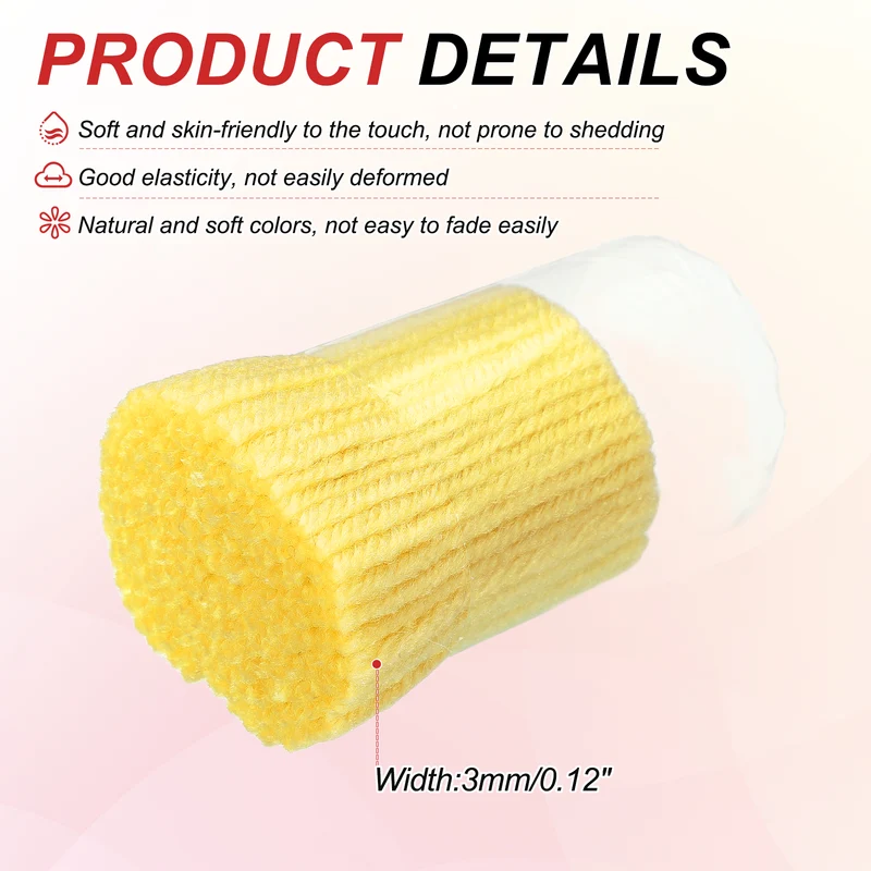 6 Rolls Latch Hook Yarn, 3mm Light Yellow Latch Hook Kit Yarn Precut Hook Rugs