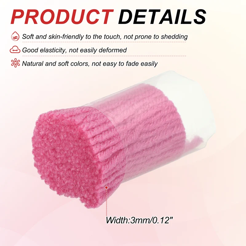 6 Rolls Latch Hook Yarn, 3mm Dark Pink Latch Hook Kit Yarn Precut Hook Rugs