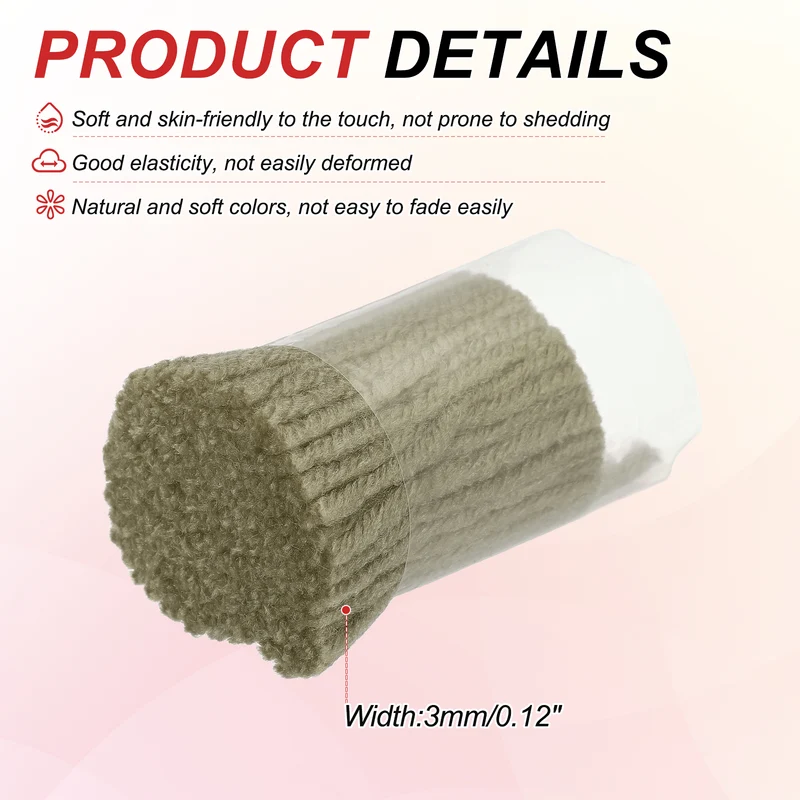 6 Rolls Latch Hook Yarn, 3mm Black Latch Hook Kit Yarn Precut Hook Rugs Making