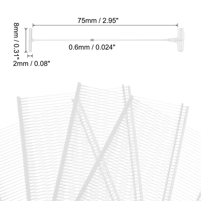 5000pcs 75mm Tag Pins Tagging Barbs Fasteners Tag Attachments for Clothes White