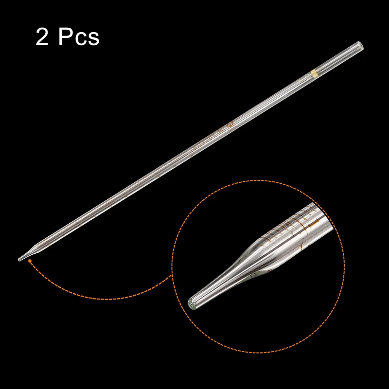 Graduated Dropper Pipettes, 2 Pcs 0.5ml Borosilicate Glass Pipette, Clear