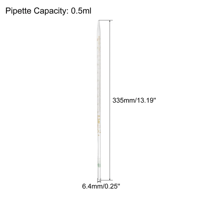 Graduated Dropper Pipettes, 1 Pcs 0.5ml Borosilicate Glass Pipette, Clear
