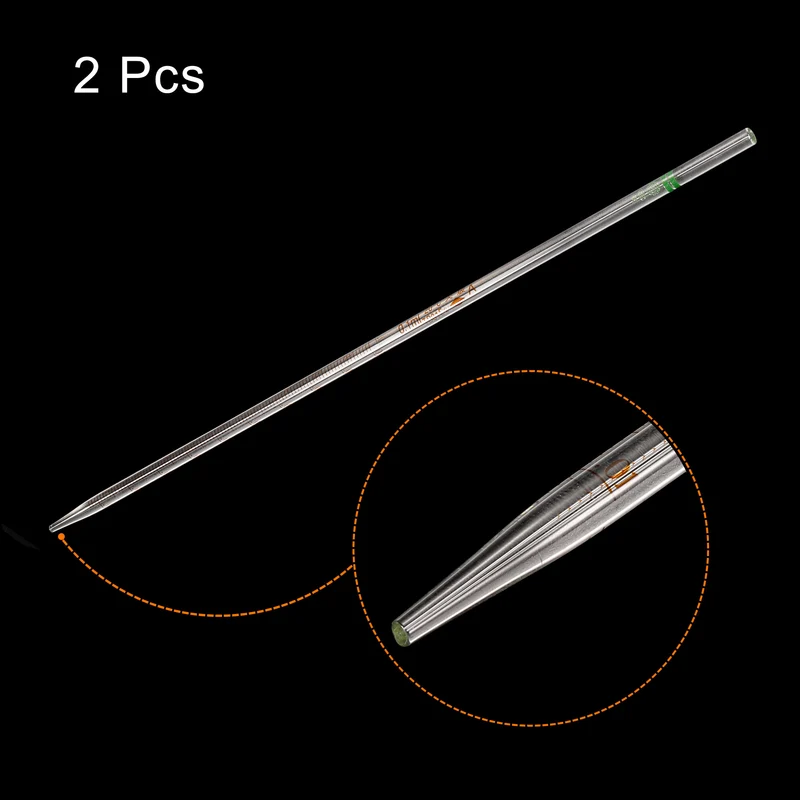 Graduated Dropper Pipettes, 2 Pcs 0.1ml Borosilicate Glass Pipette, Clear
