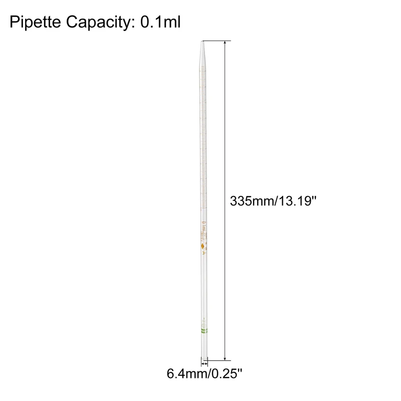 Graduated Dropper Pipettes, 1 Pcs 0.1ml Borosilicate Glass Pipette, Clear