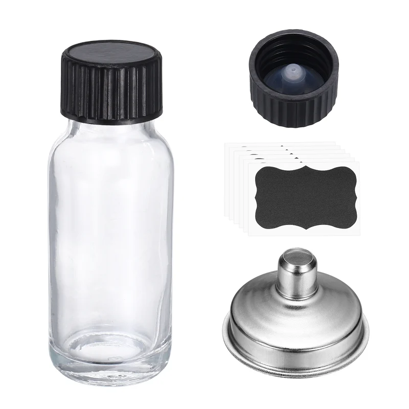 1oz/15ml Round Glass Bottles, White Sample Glass Bottle Empty Containers