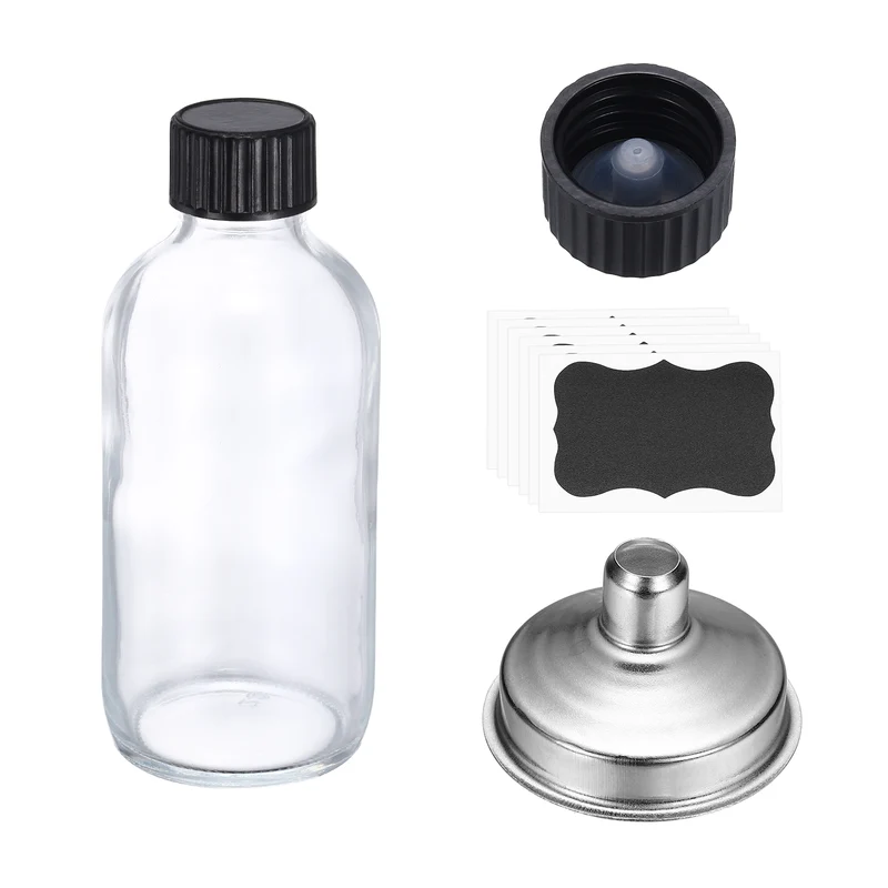 4oz/120ml Round Glass Bottles, White Sample Glass Bottle Empty Containers