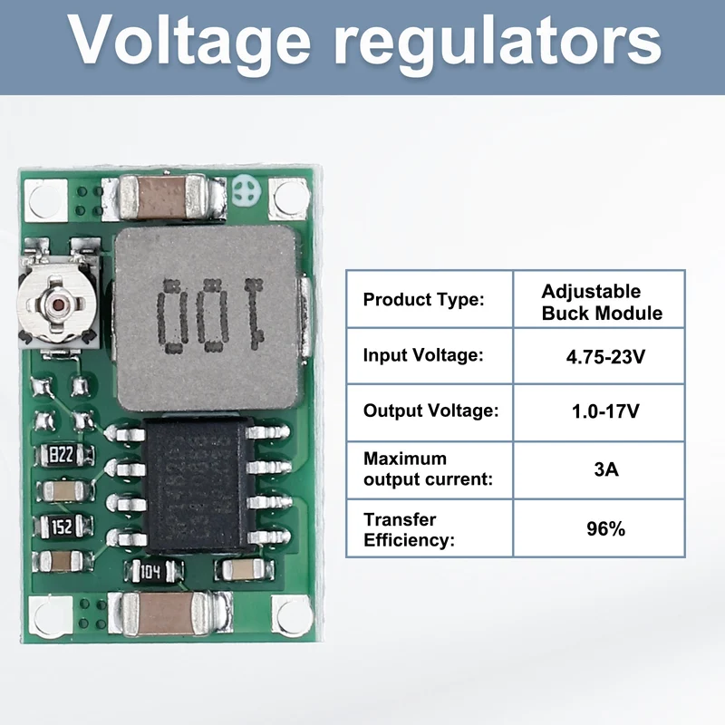 Buck Converter Voltage MINI360 4.75-23V to 1.0-17V 3A with 10cm 40P Line 8Pcs