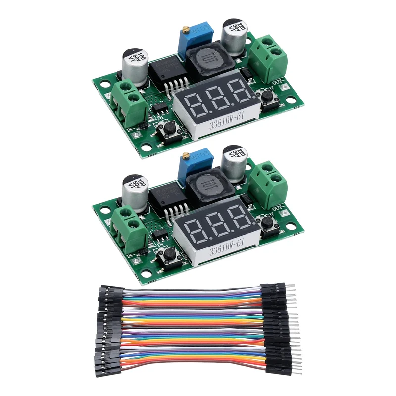 LM 2596 Voltage Down Power Module with LED Display Voltmeter Green 2Pcs