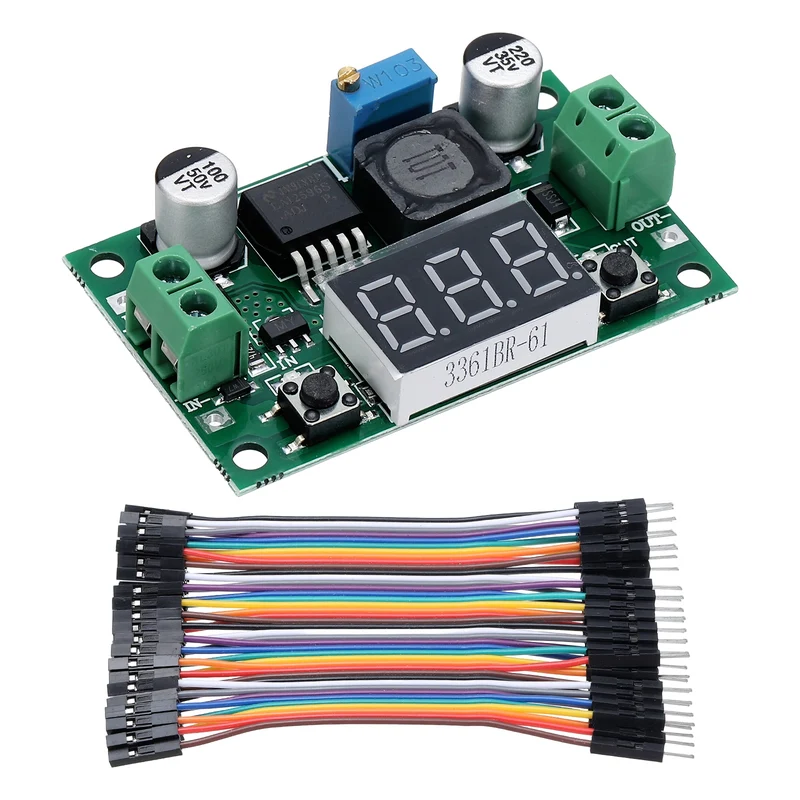 LM 2596 Voltage Down Power Module with LED Display Voltmeter Green