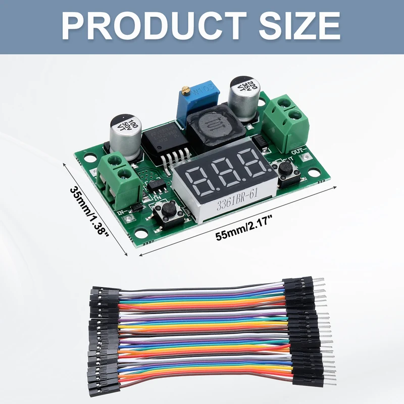 LM 2596 Voltage Down Power Module with LED Display Voltmeter Green