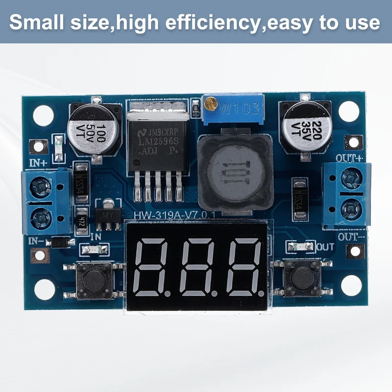 LM 2596 Voltage Down Power Module with LED Display Voltmeter Blue 3Pcs