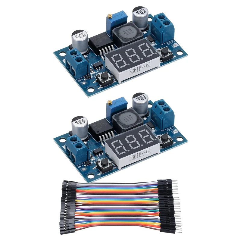 LM 2596 Voltage Down Power Module with LED Display Voltmeter Blue 2Pcs
