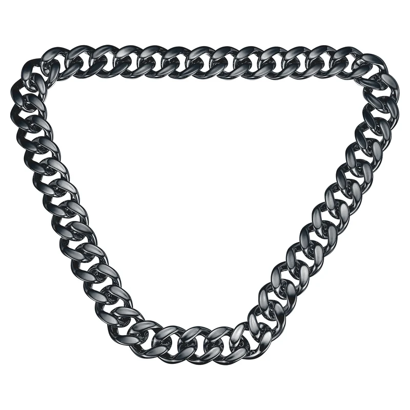 Plastic Hip Hop Chain Necklace 39" Men's Chunky Fake Chain Black