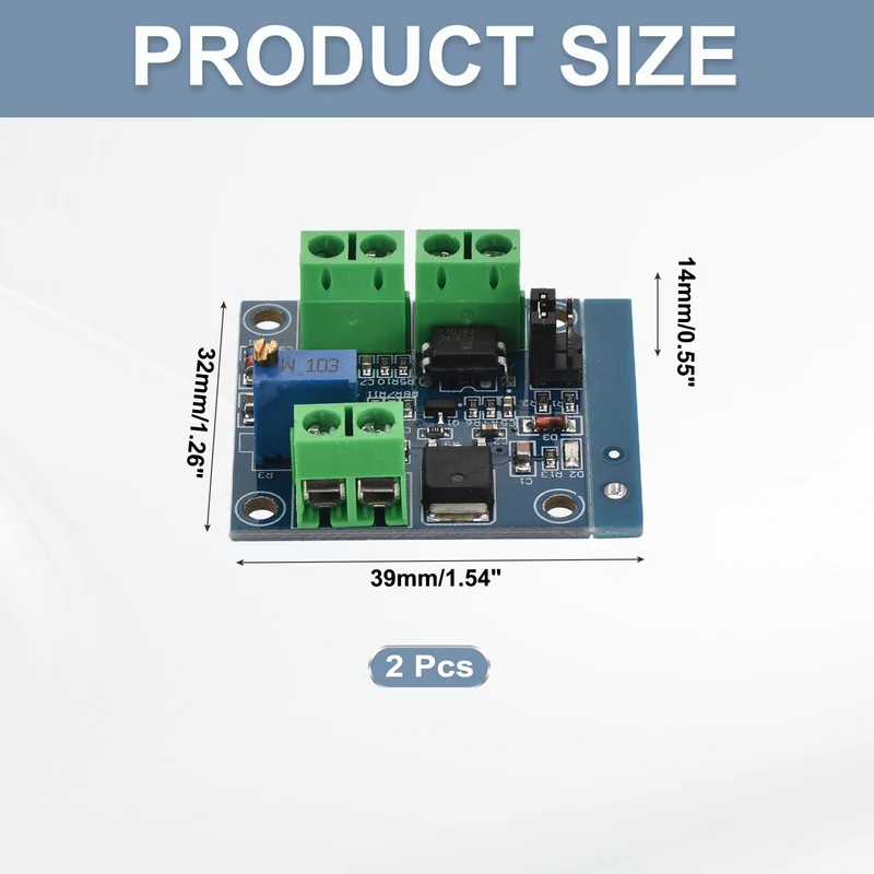 PWM to Voltage Module 0% -100% PWM Converted to 0-10V Voltage for Signal Interface Switching for PLC and Other Industrial Control 2 Pcs