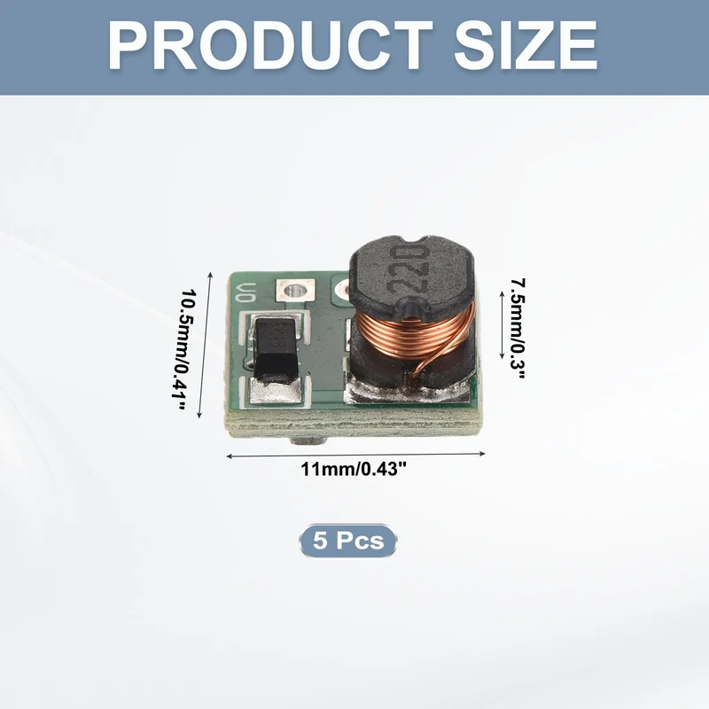 Boost Converter Step Up Module Mini Module 0.9-5V to 5V 0.48A 5 Pcs