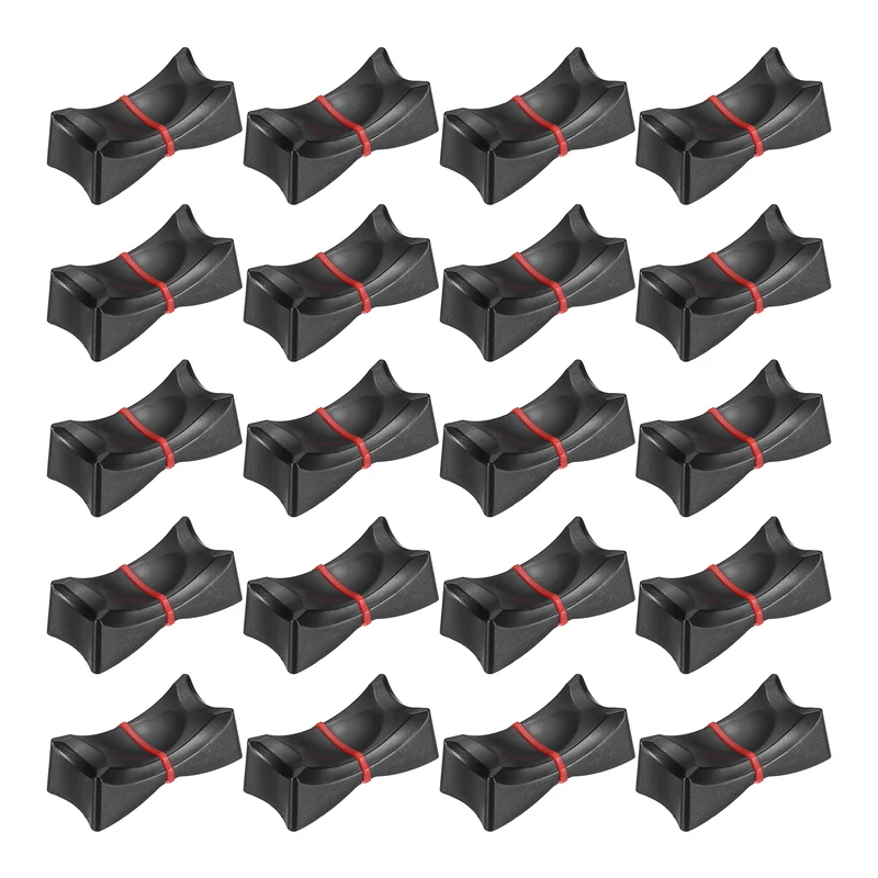 20Pcs Mixer Slider Fader Knobs Potentiometer Cap Fit Hole 1x8mm Black Red