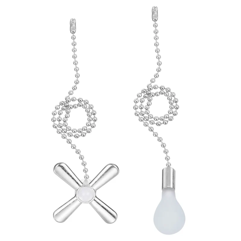 13 Inch Ceiling Fan Pull Chain Sets, 2 Pcs Fan Chains Extenders, Silver