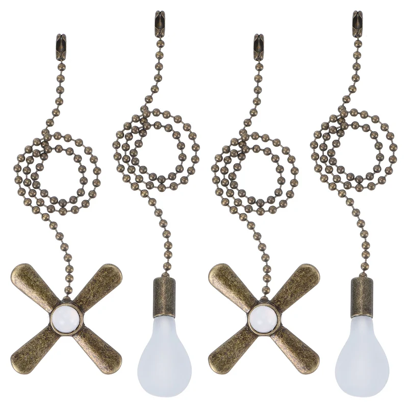 13 Inch Ceiling Fan Pull Chain Sets, 4 Pcs Fan Chains Extender, Bronzy