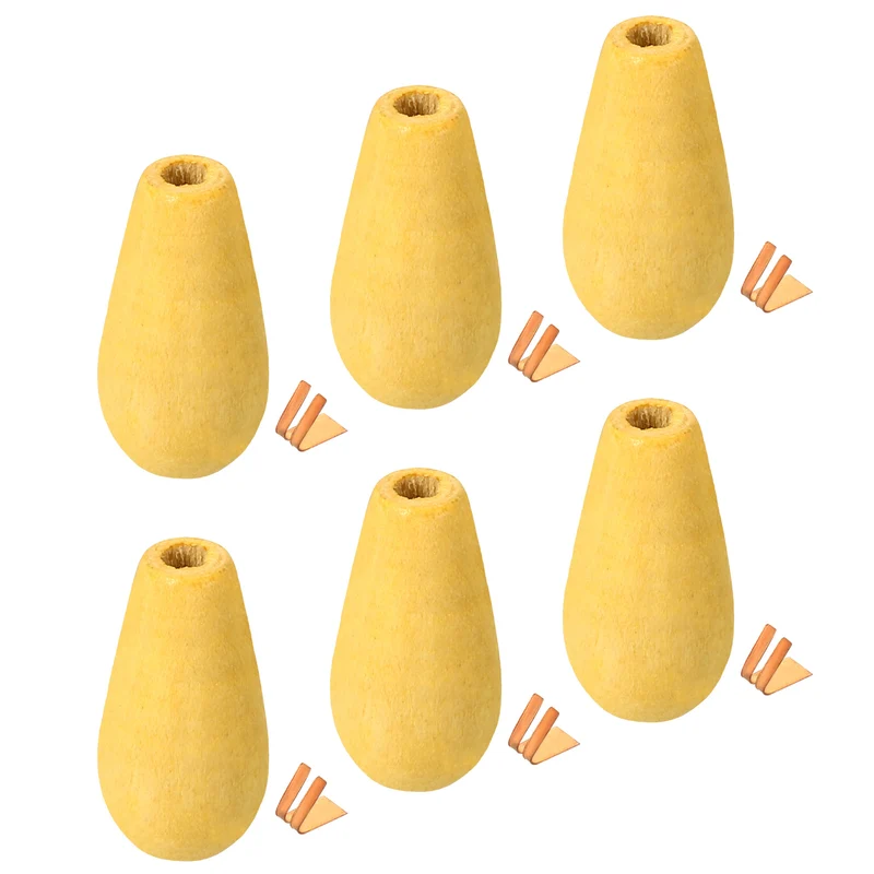 Wood Cord Tassels Window Blind Extender Chain Drops Round Pull Ends, for Curtain Blinds Shades Light Ceiling Fan Pull Switch, Pack of 6