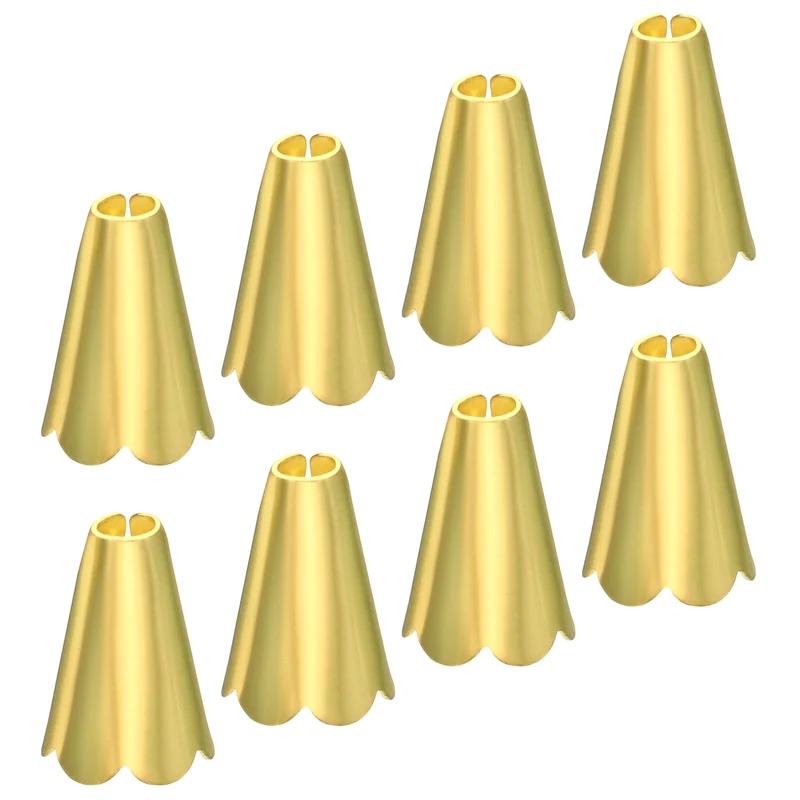 Pull Cord Tassels Window Blind Extender Chain Drop Knobs Round Pull Ends Gold Tone, for Curtain Blinds Shades Light Ceiling Fan Pull Switch, Pack of 8