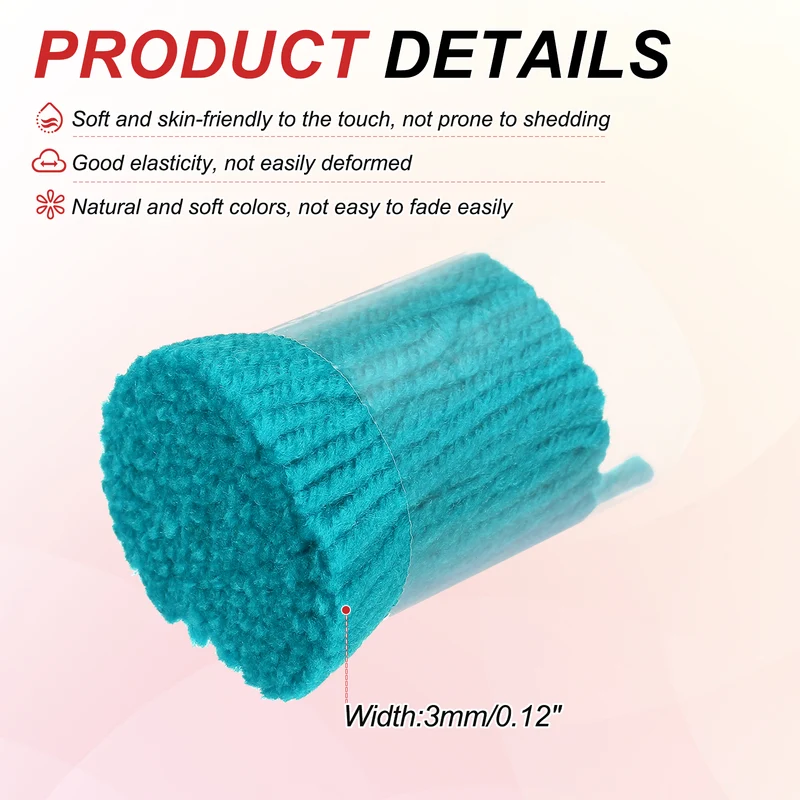 15 Rolls Latch Hook Yarn, 3mm Lake Blue Latch Hook Kit Yarn Precut Hook Rugs