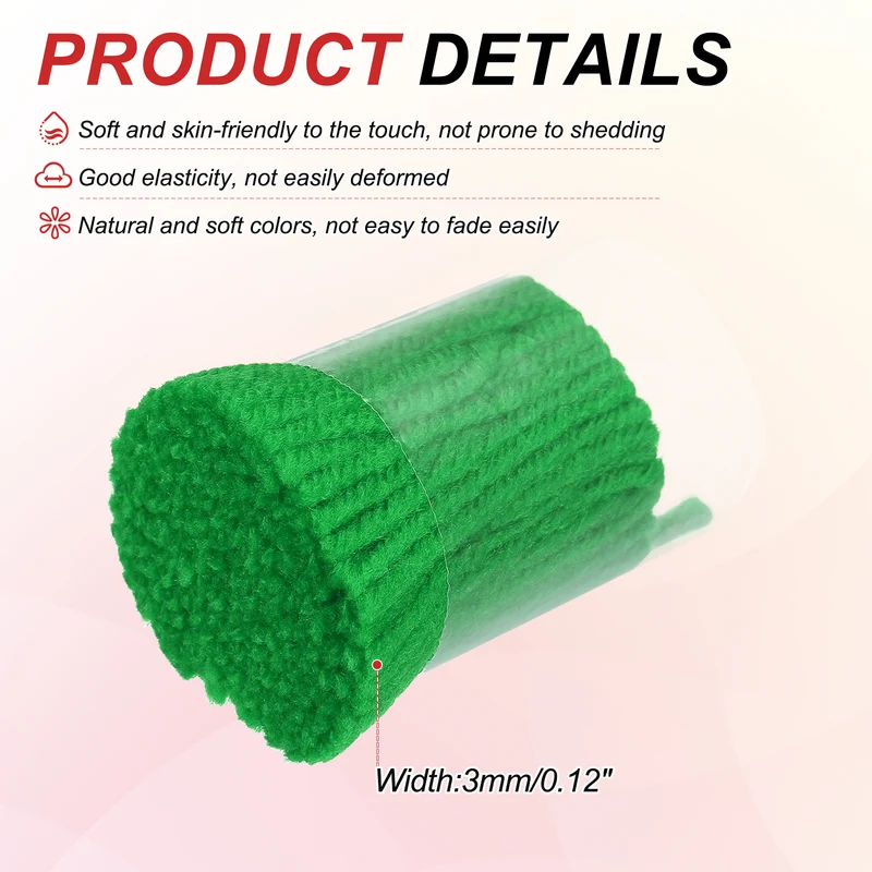 15 Rolls Latch Hook Yarn, 3mm Deep Green Latch Hook Kit Yarn Precut Hook Rugs