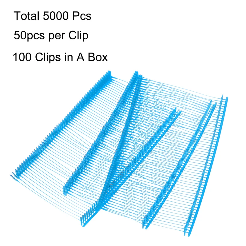 50mm Tag Pins Tagging Barbs Fasteners Tag Attachments Clothes 5000pcs, Sky Blue