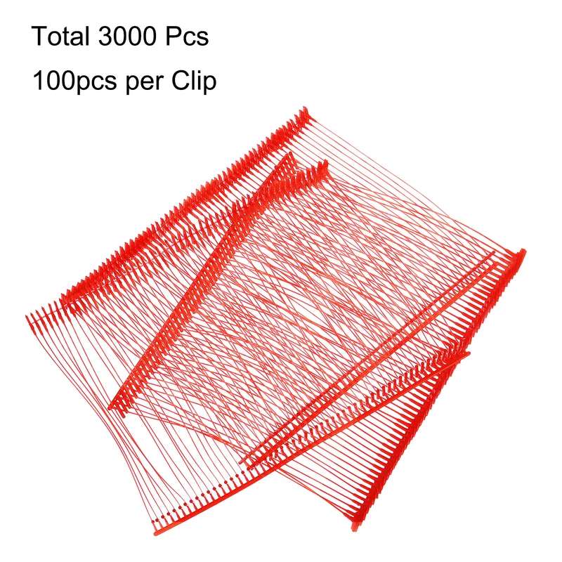 3000pcs 75mm Tag Pins Tagging Barbs Fasteners Tag Attachments for Clothes Red