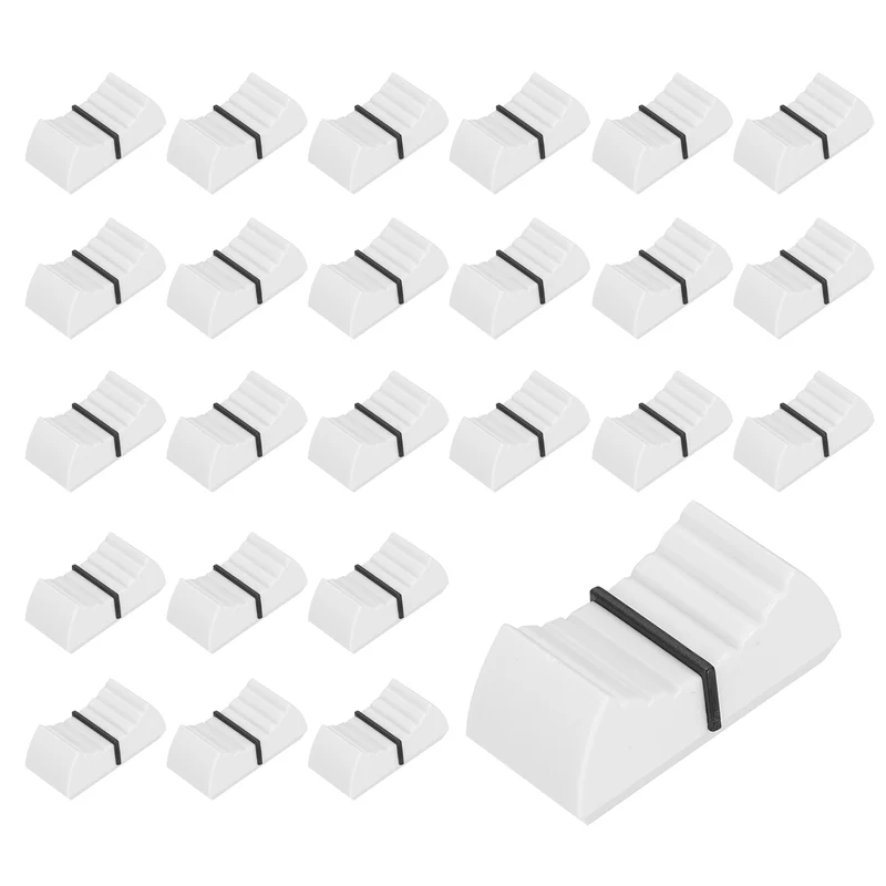 24Pcs Mixer Slider Fader Knobs Potentiometer Cap Fit Hole 8x1.2mm White Black