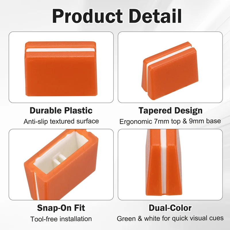 20Pcs Mixer Slider Fader Caps Universal Fader Knobs, Orange